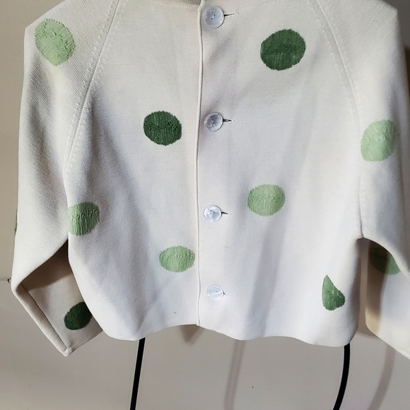 Cisa Vintage 100% pure Wool Made in Italy Polka Dot Long Sleeve Sz 12/34 Sweater - Picture 6 of 10